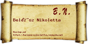 Belász Nikoletta névjegykártya